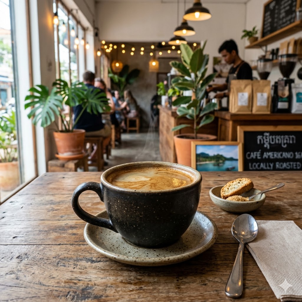 Americano dengan rasa kopi kuat dan ringan